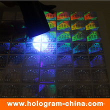 Безопасности невидимые флуоресцентные 3D Лазерная Голографическая наклейка